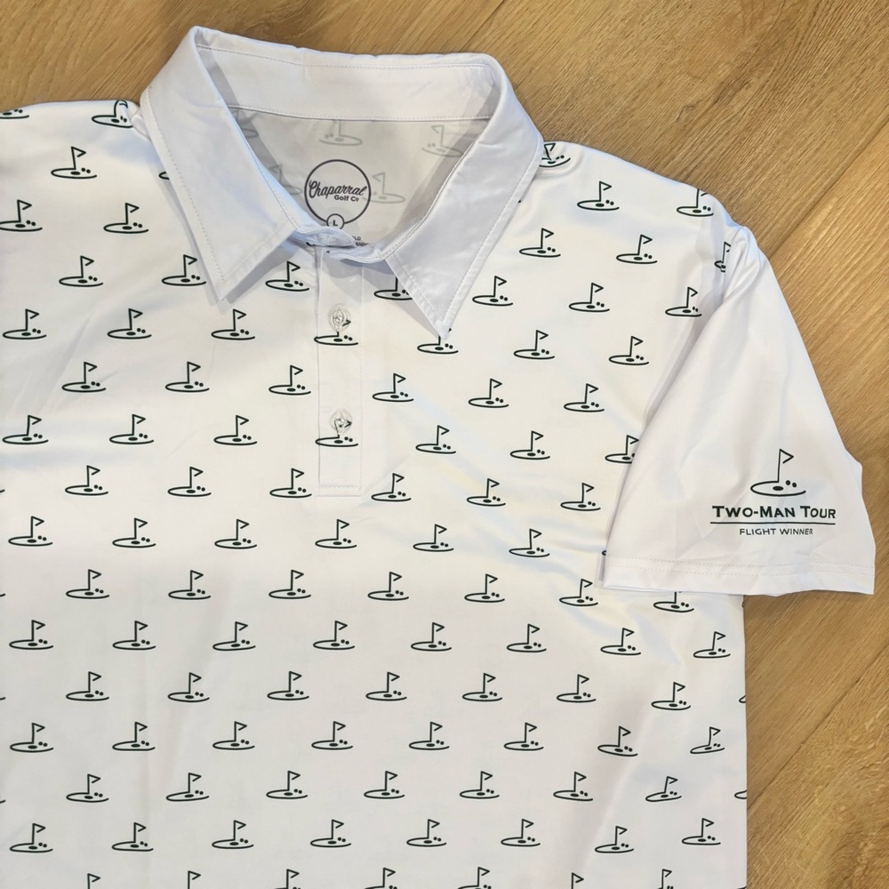 Men’s Chaparral Golf AOP Polo Performance Shirt L (print On Sleeve)
